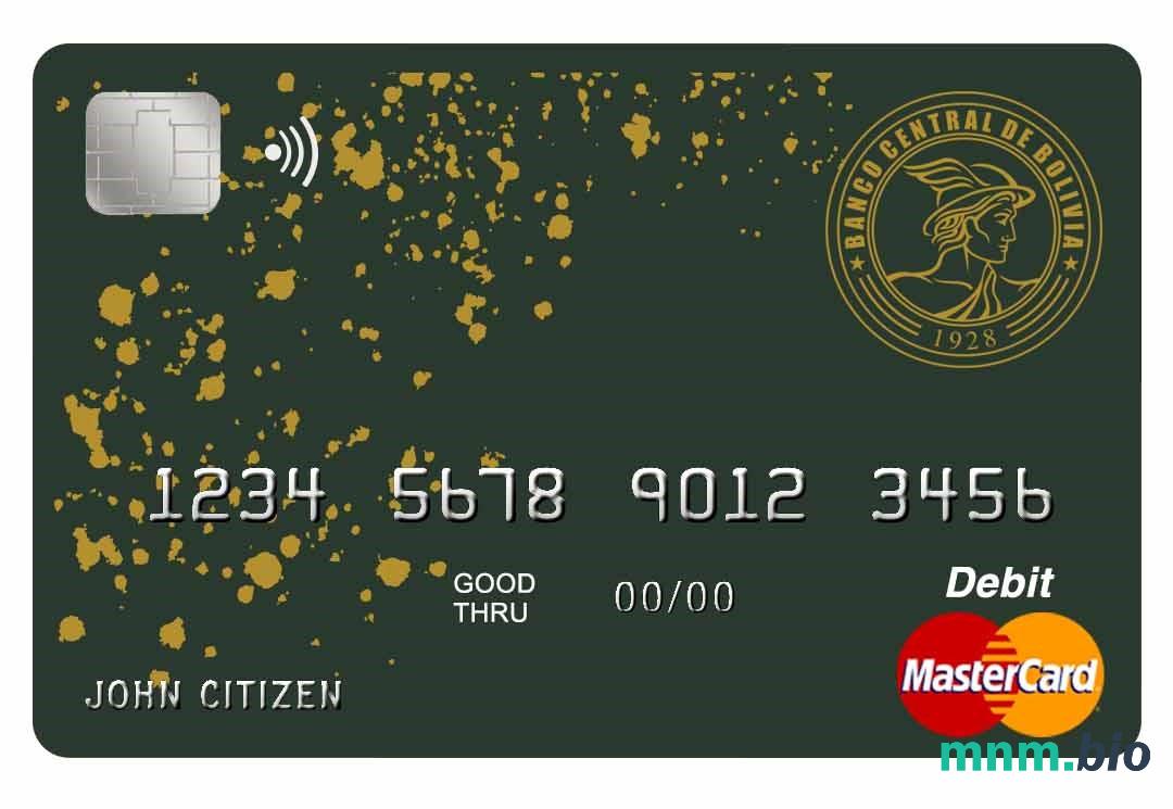 Bolivia Banco Central de Bolivia bank przykład karty mastercard w formacie PSD